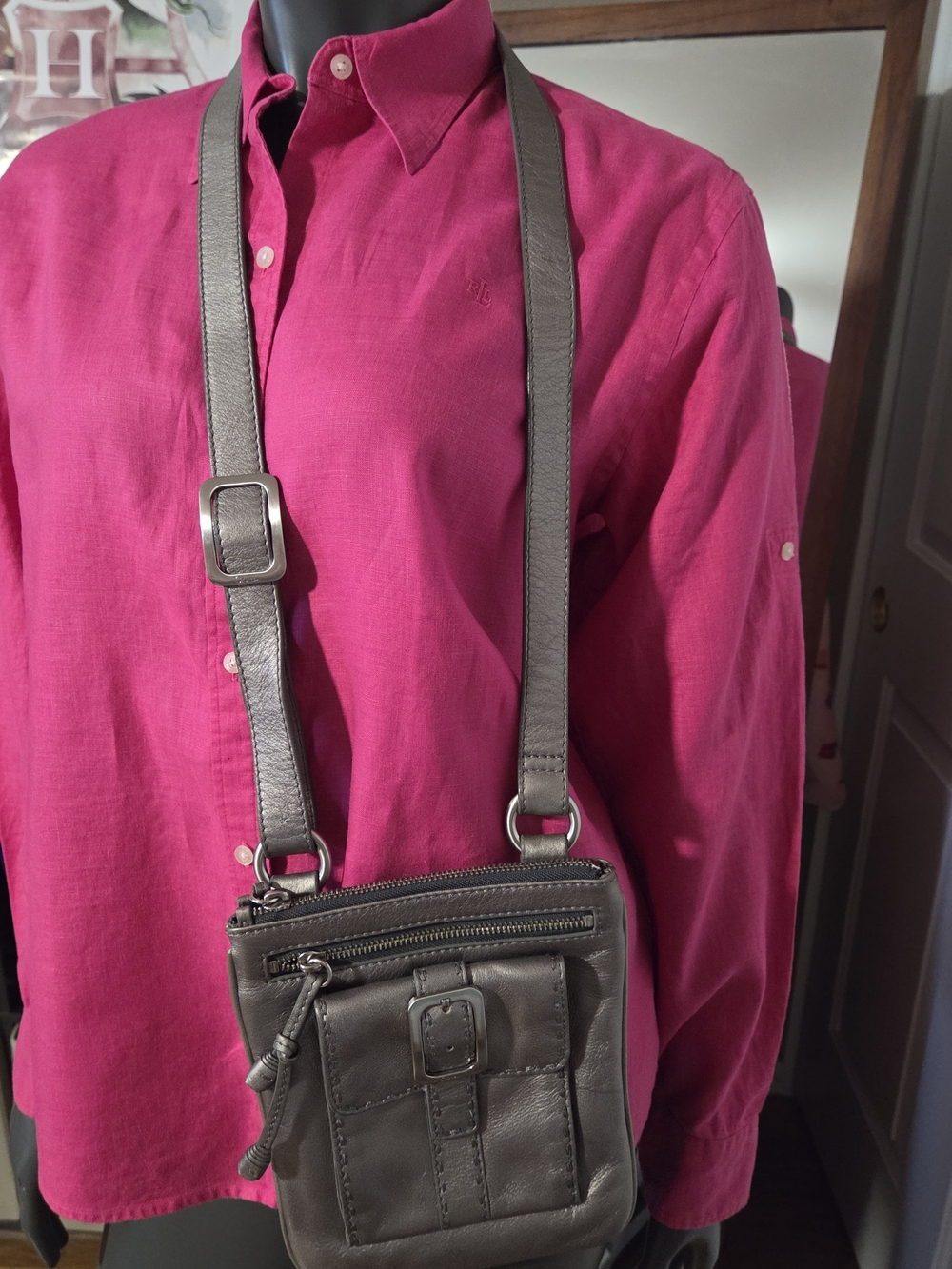 Cole Haan Silver Leather Crossbody